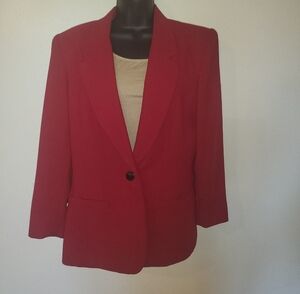 Liz Claiborne Red Single-Button Women's Blazer. As Is
